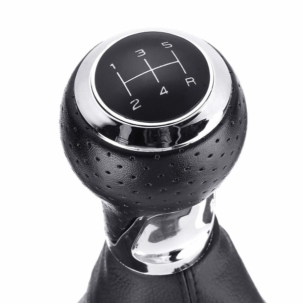 5-trinns manuell girkule i skinn med bagasjelokk-girknapp, for Audi A3 A4 Q5 S3 S4 A4 B5 A4 B6 A4 B7 A6 C5