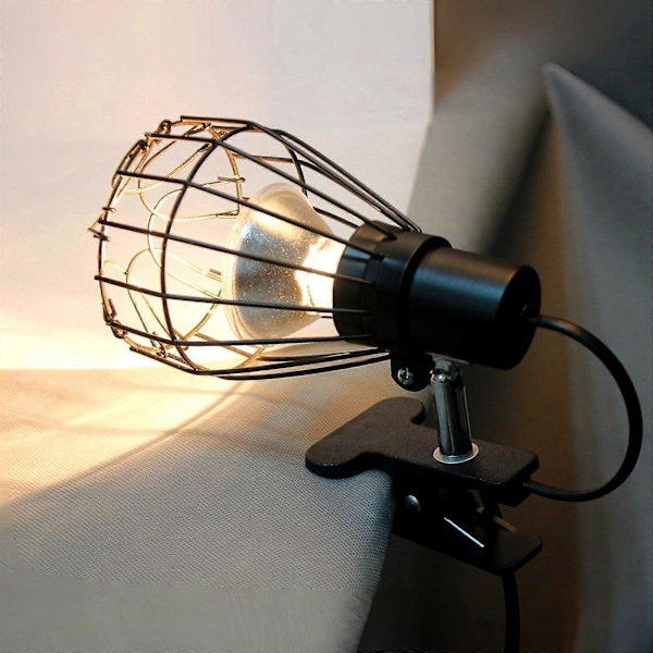 1 stk. Varme lampe til krybdyrsbur, anti-varmt netdæksel, isolerende lampeskærm