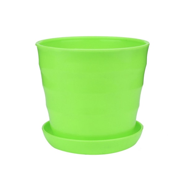 Hjemmeblomsterpotte Kreativ Miljøvennlig Fargerik Mini Rund Plastplante Blomsterpotte Hage Hjem Kontor Dekor Planter grønn