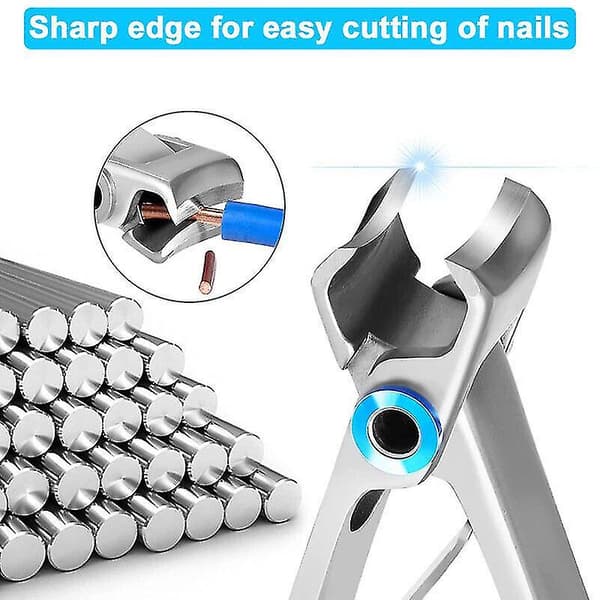 Extra Stora Nagelklippare för Tjocka Naglar, Heavy Duty, Professionella Silver