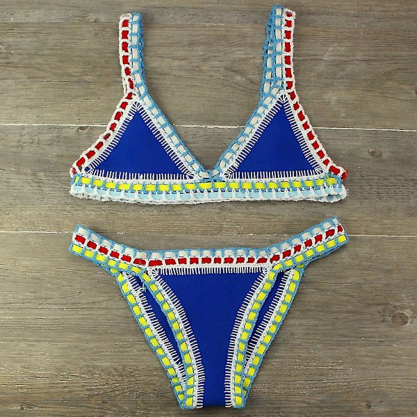 Virkade Baddräkter Bikinis Dam Baddräkt Sexig Bandage Brasiliansk Bikini 2023 Baddräkt Dam Badkläder Biquini 120 all pink L