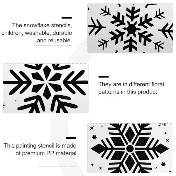6 st Snöflinga DIY Lagerstenciler Målning Scrapbook Färgläggning Präglingsmall