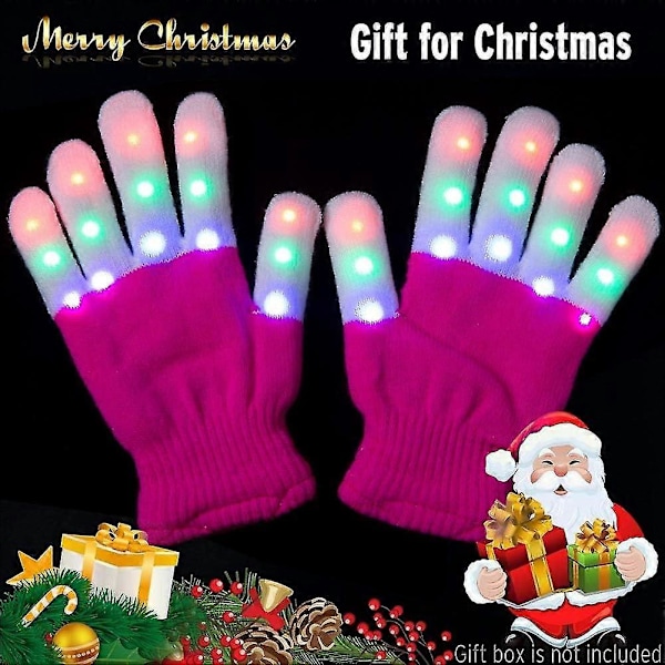 2 pakker Børne Lyshandsker Børn Finger Lys Blinkende Led Varme Handsker Med Lys Til Fødselsdagslys Fest Jul Xmas Dans Thanksgiving Dag Gave