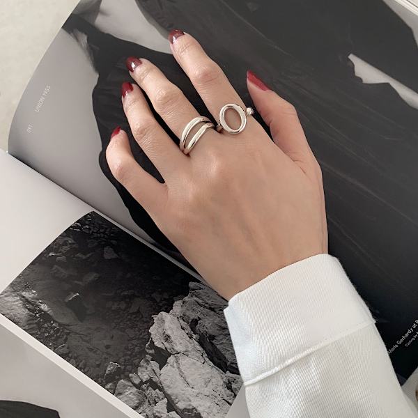 Sormus retro muotia säädettävä naisille 925 sterling hopea yksinkertainen tyyli naiselle tyttöystävälle