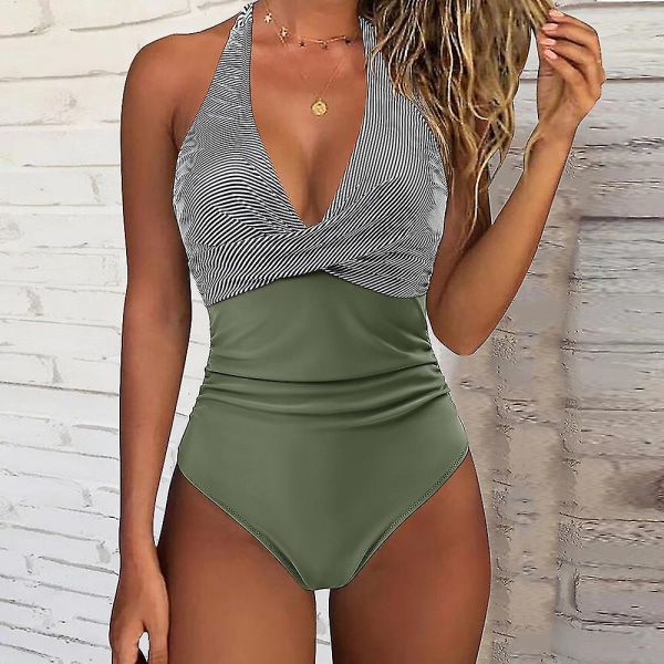 En-delad Baddräkt Kvinnor 2023 Ny V-ringad Push Up Bikini Set Strand Badkläder Monokini Baddräkter Strandkläder Baddräkt Kvinna B4793-1 L