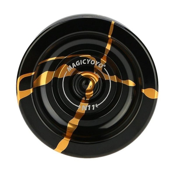 Magicyoyo N11 Legering Aluminium Professionell Yoyo Oresponsiv Yoyo Boll (Svart Guld) Väska, Handske 5 Strängar