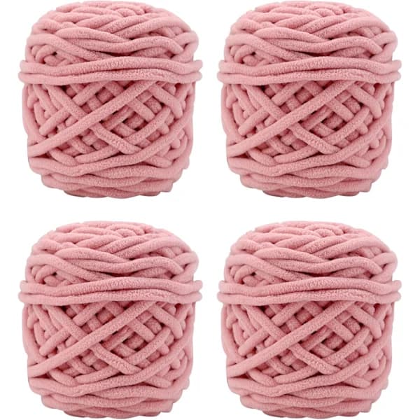 4-trådet strikkegarn, velegnet til hækling, blødt og tykt garn, pink.