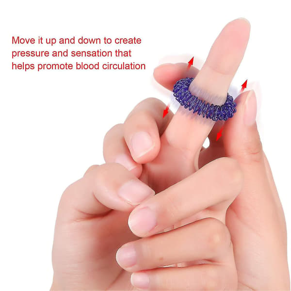 12 Stykker Akupressurring Piggete Sensoriske Fingerringer Massasjeringer Se