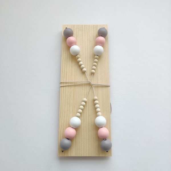 Nordic Wooden Beads Oppbevaring Hylle Veggheng Baby Nursery Barnerom Artic Decor