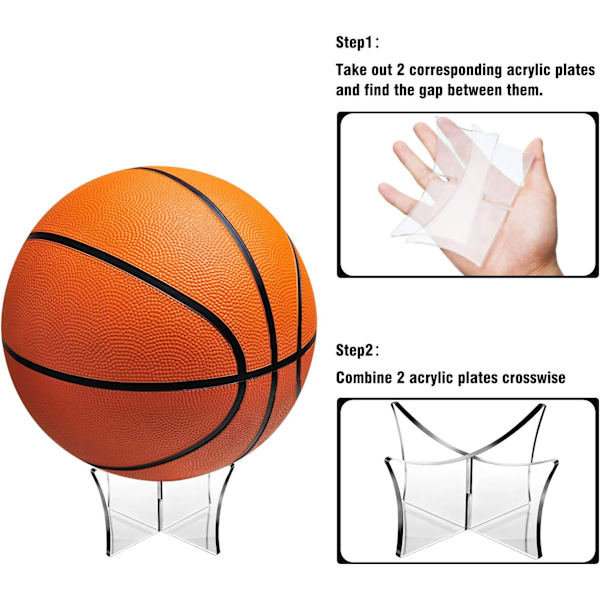 3 stk. Basketballstativ Fotballstativ Akryl Ball Displaystativ Transparent Basketball Fotball
