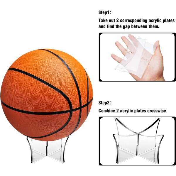 3st Basketställ Stativ Fotbollsstativ Akryl Ball Display Stand Transparent Basket Fotboll