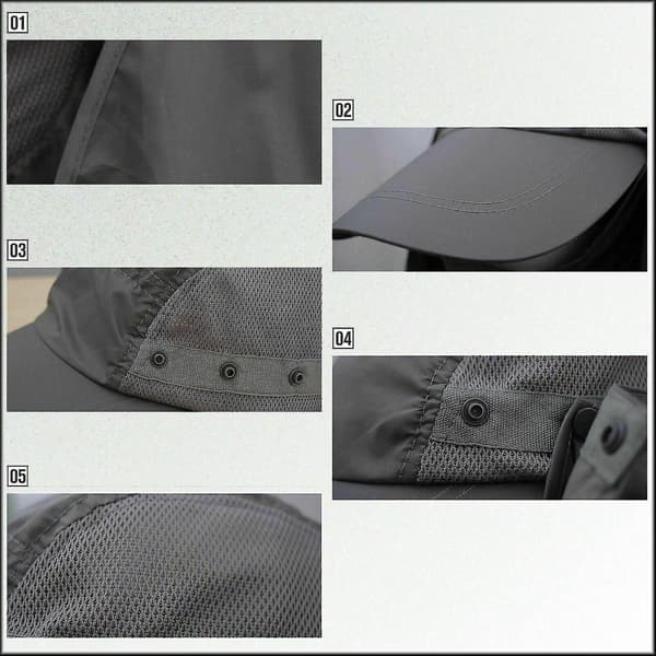 Mænd Kvinder Legionær Solhat Hals Hals Flap Dække UV Beskyttelse Light gray