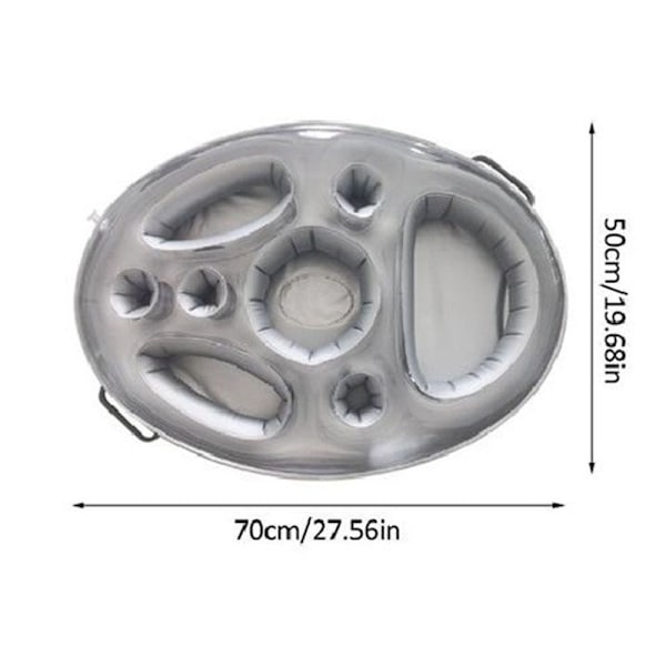 Ny oppustelig PVC vand isbar selvbetjenings isbakke fest flydende bærbar drikkeholder porøs coaster bakke grey