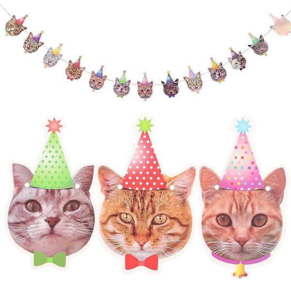 2 st Kat Banner Dekor Djurfest Banner Ornament Temafest Banner
