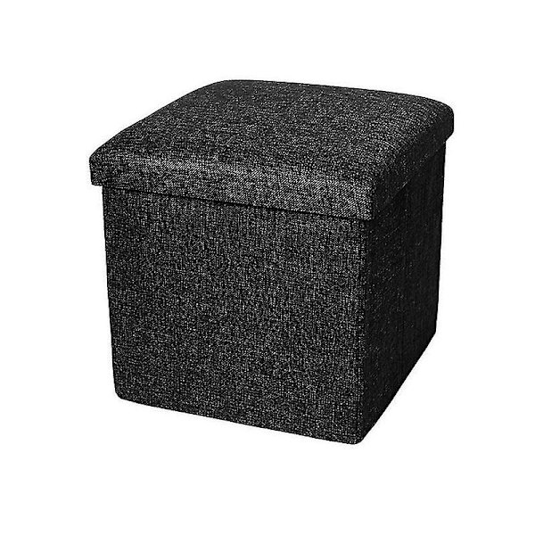 Opbevaringsboks med høj bæreevne, foldbar stof, alsidig opbevaringsottoman, kubus sæde til hjemmet Qinhai Black 38cm