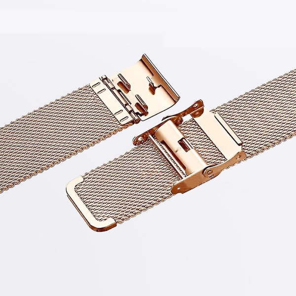 121314151617182022mm Milanese Loop Hurtigutløsning Stålrem Mann Kvinne Mesh Metall Erstatning Armbånd Klokkebånd Gold 24mm