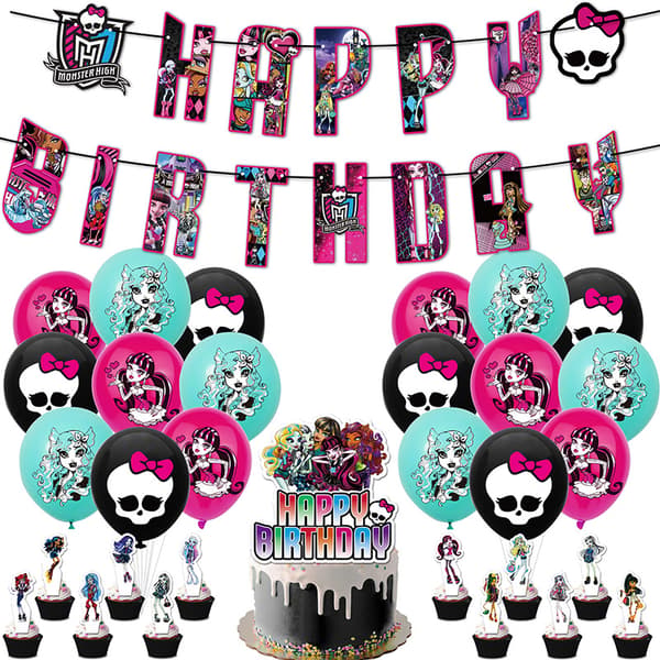 Monster High-tema Anime Bursdagsselskap Scene Dekorasjon Type A