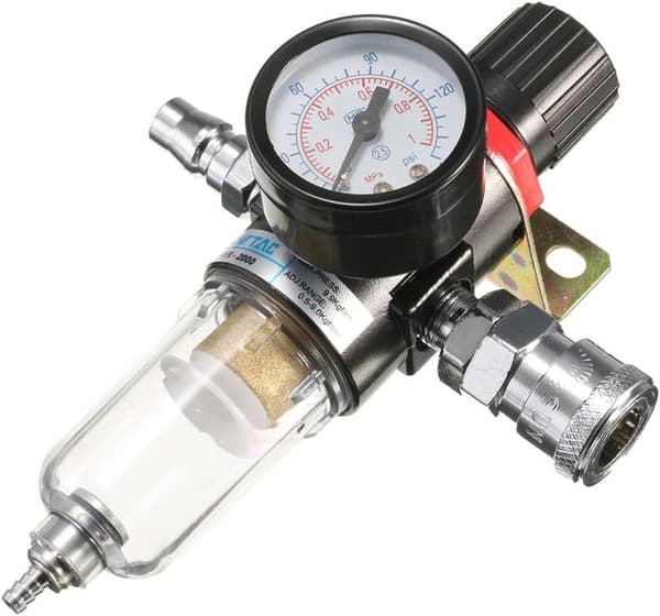 1/4 \"Luftkompressor Filter Vannutskiller Felle Verktøysett med Måler Regulator