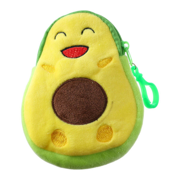 Söt Kawaii Avokado Plysch Myntväska Skolväska Hänge Dekor Gul