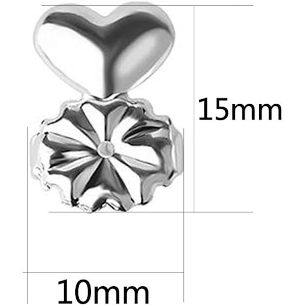 Par Earring Lifters Justerbare Hypoallergeniske Sikre Lifters Øreringe Smykker (Sølv og Guld)