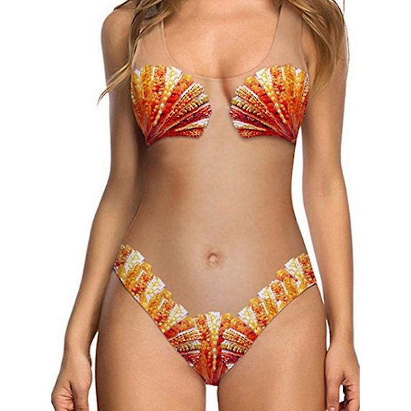 Dametøj 3D Sjov Badetøj Strandtøj - Håret Bryst, Ananas, Enhjørning Print Orange L