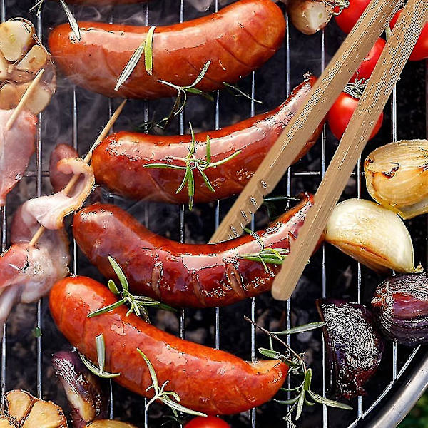 Bambus Tenger12 stk Bambus Kjøkkentenger Brødrister Tenger Toast Tenger Tretang for Grill, Buffet, Brød, Biff