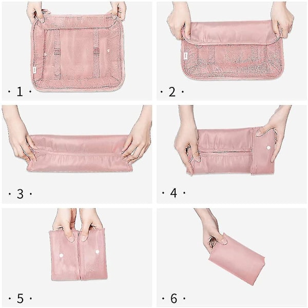 Rejsepakningskuber, Multifunktionel 8 stk./sæt Rejsekuber Bagage Organiser Vandafvisende Rejse Kompressionskuffert Taske Rejse Essentials Taske