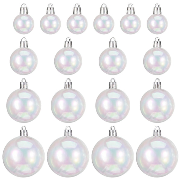18 stk. Julekuler Runde Kuler Juletre Festkuler Ornament Knusesikker Hengende Kule Julebord Favoritt (Transparent) 3cm+4cm+5cm+6cm