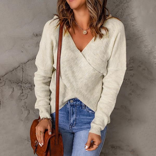 Damen Pullover Apricot Cross Knit Pullover