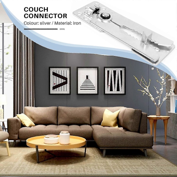 2 Pakker Af Sektions Sofa Connector, Metal Sektions Sofa Møbel Connector Sektions Connectors