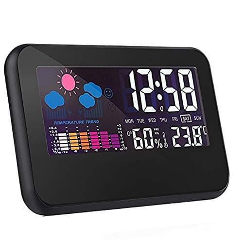 Stor Skärm Multifunktionell Evighetskalender LED-Klocka med Bakgrundsbelysning Väderprognos Digital Display Skrivbordsväckarklocka AC09C