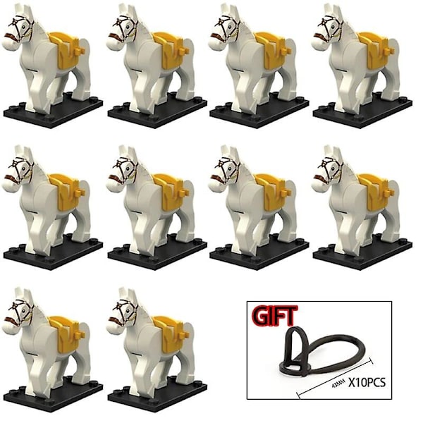 10 stk./parti Middelalderlig ridder romersk Rohan krigshest dyr byggeklodser actionfigurer legetøj til børn gave Koruit XP1007-1016 XP1015(10PCS)