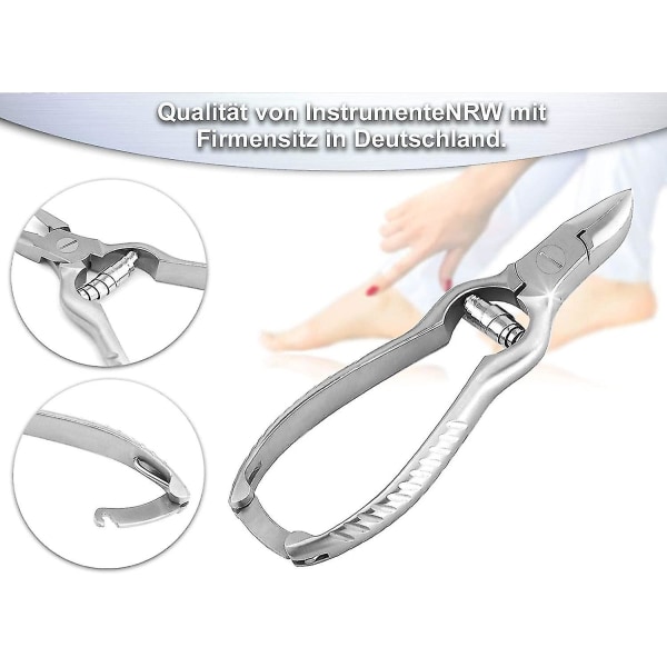 Nail Clippers With Buffer Spring Ribbed Handles With Curved Cutting Head