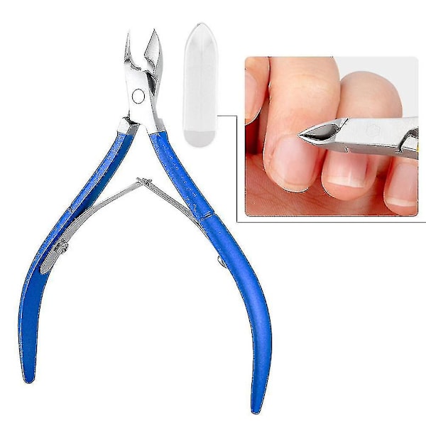Rostfritt Stål Falska Naglar Spetsar Klippare Trimmer Med Nagelbands Pusher, Naglar Manikyr Set För Salong Hem Naglar Konst Manikyr