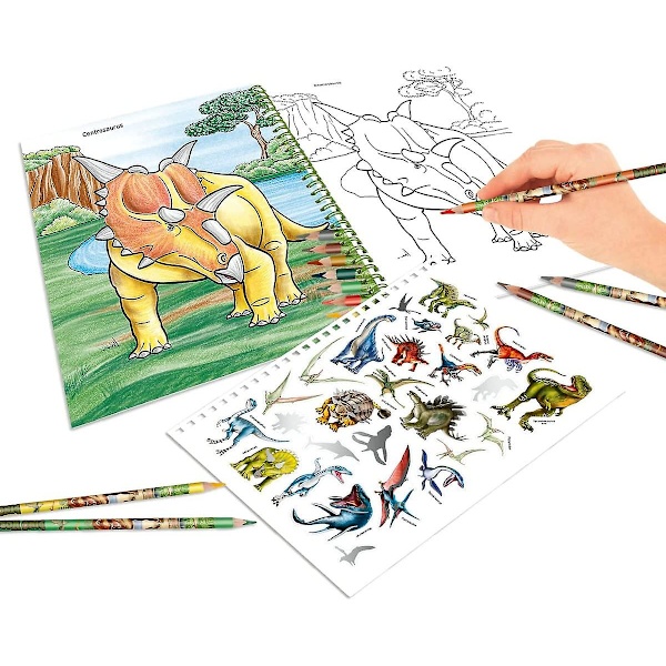 Dino World Färgbok med Färgpennor