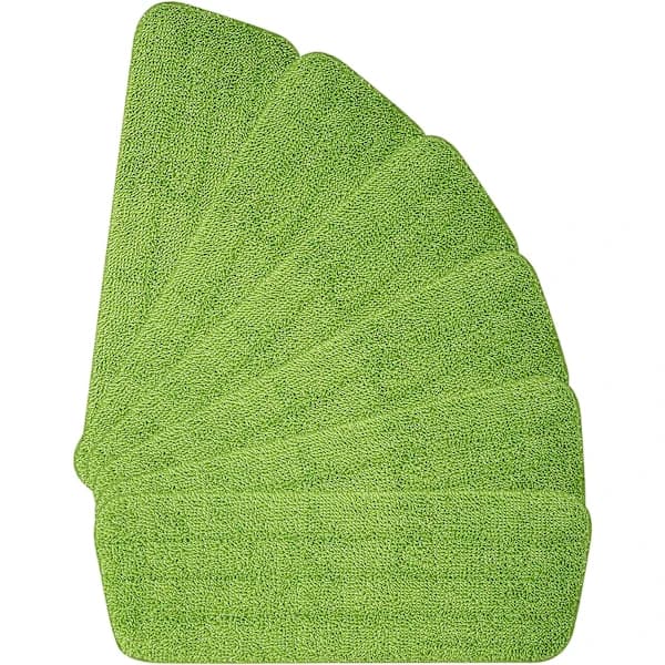 6-pak moppehoveder, mikrofiber moppe til spraymopper, grøn