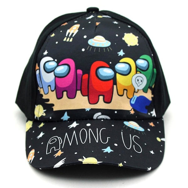 Among Us Cartoon Print Barnhattar för Barn Hippie Justerbar Casual Solskyddsmössa Trucker Cap för Pojkar Flickor F Pattern