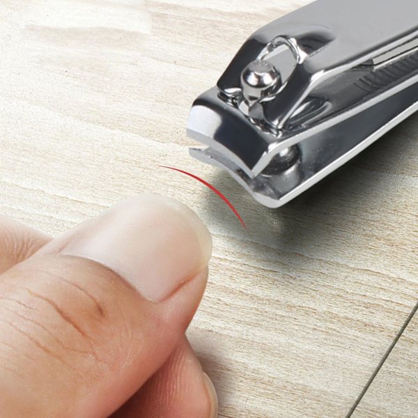 Nagelklippare i rostfritt stål med fil Halksäker nageltrimmer Professionellt nagelklipperverktyg Silver