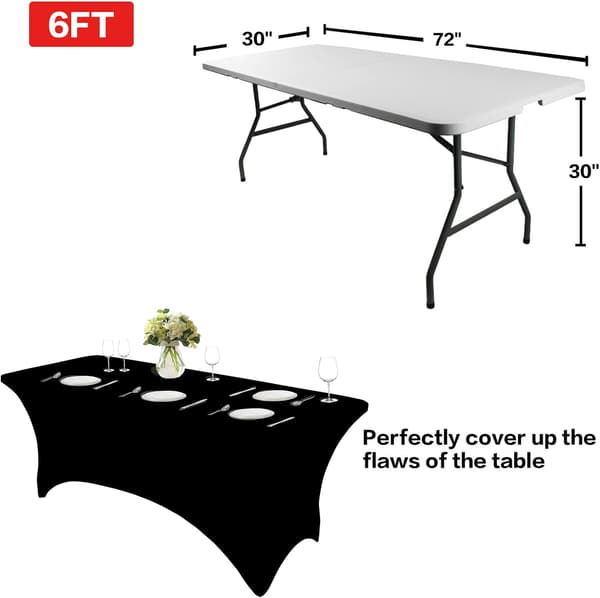 Elegant Sort Sortdug - Den Perfekte Partner til Dit Arrangement! Black 6 Ft - 1 Pcs
