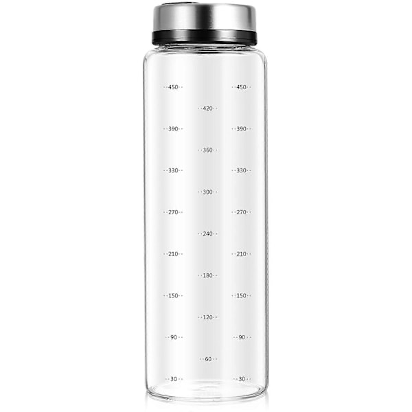 Roterende Glas Krydderiflaske i Rustfrit Stål Dåse Krukke Peberbeholder Køkkenudstyr Hjemmetilbehør til Hjem Restaurant Køkken (500ml)