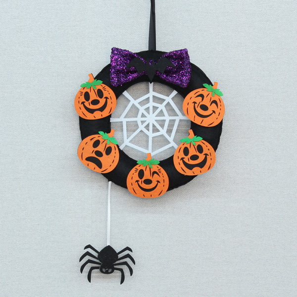 2 st Halloween Girlang Dekoration Girlang Hängande Spindel Pumpa Dekoration Girlang Filt Girlang (20cm)