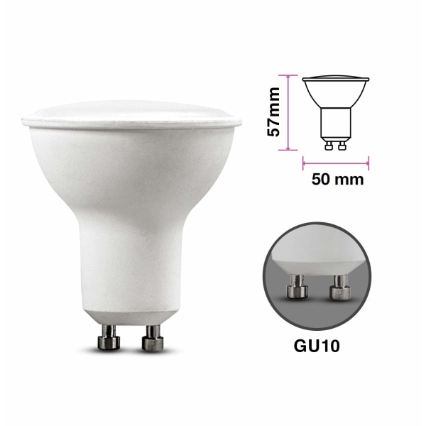 6 Pack 5W Gu10 LED Light Bulb, Warm White 4000K High Brightness [Energy Class A+]