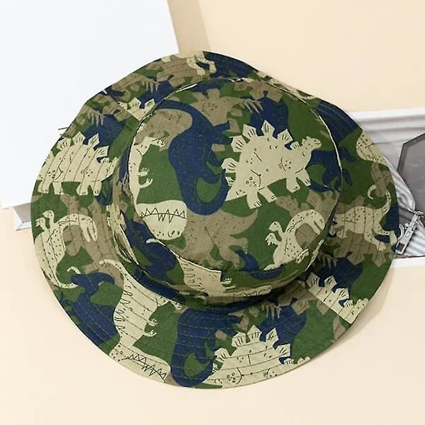 Barnhatt Justerbar Solhatt Andningsbar Strandhatt För Pojkar Flickor_ll Camouflage Dinosaur 2-4 Years