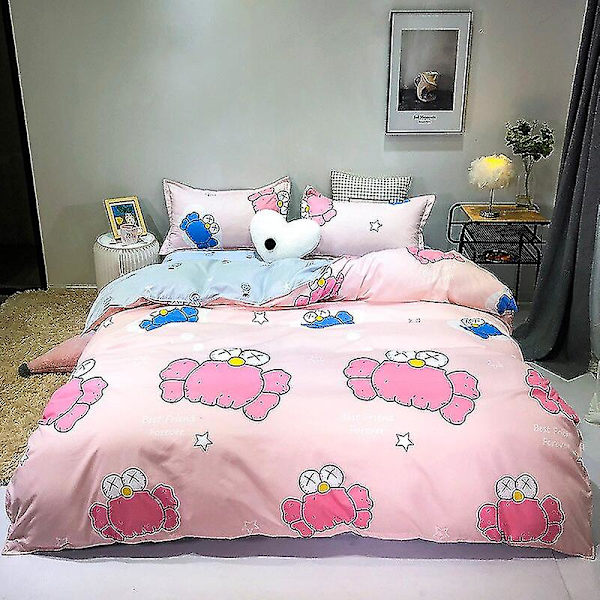 3/4-delat set Kawaii Snoopy tecknad bomullstäcke lakan örngott Anime bekväm mjuk hushållssängkläder artikel gåvor 4piece set150x200cm zhimafen