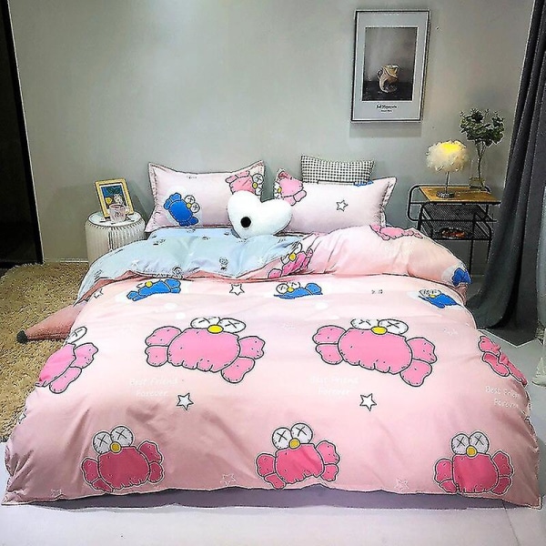 3/4-delt sæt Kawaii Snoopy tegneserie bomuldsdynebetræk ark pudebetræk Anime behagelig blød husholdningsartikler sengetøj gaver 4piece set150x200cm zhimafen