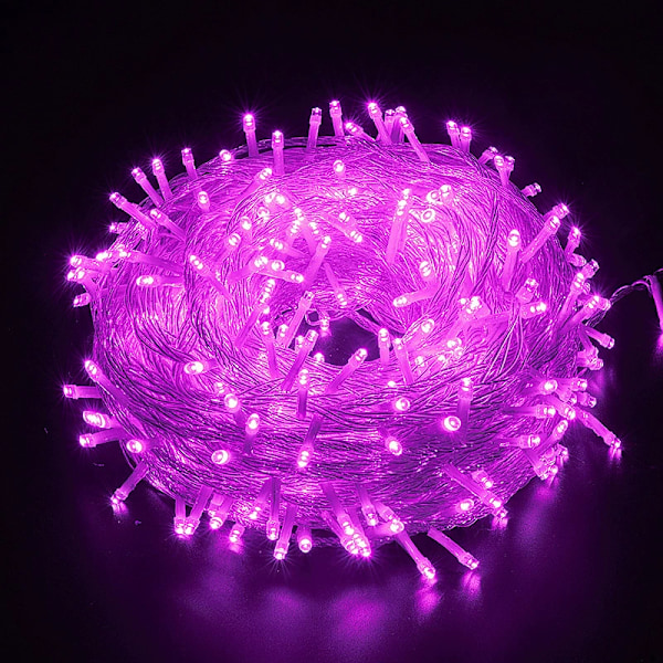 LED-färgade blinkande ljusslingor med stjärnor för utomhusbruk Purple 10 meters 100 lights