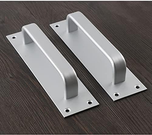 1 stk. Skydedørsgreb, Skydedørsgreb med bagplade (aluminiumfarve)