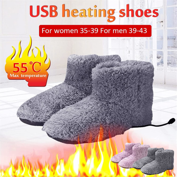 USB-opvarmede sko til mænd mænd Genopladelige snestøvler Elektriske opvarmede hjemmesko til mænd Fodvarmer til mænd Sko