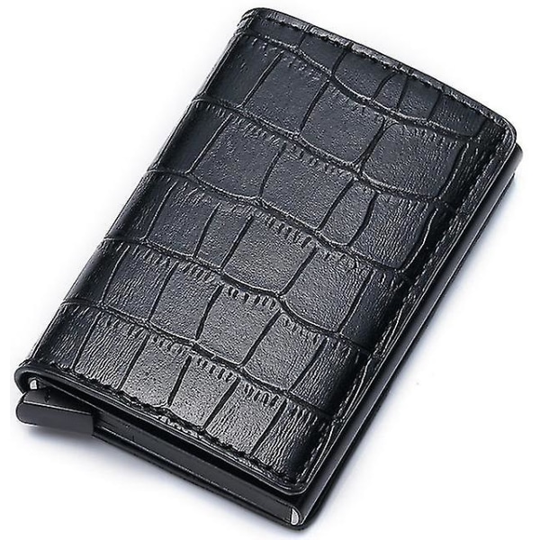 Aluminium Metall Kreditt Forretnings Mini Kort Mann Kvinne Smart Forretningskort Holder Mann Rfid black crocodile