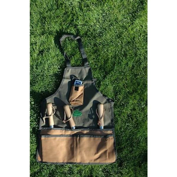 Grön textil trädgårdsförkläde 58 x 48 x 1 cm